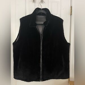 Sheared Beaver and Leather Vest